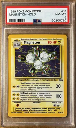 Pokemon TCG Magneton Fossil Holo Rare 11/62 PSA 8 (NM-MT) - Image 1
