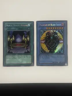 Yu-Gi-Oh Magician Of Chaos Secret Rare PP01-EN001 & Black Magic Ritual SR PP01 - Image 1