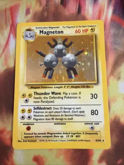 Pokemon TCG Base Set Magneton 9/102 Holo Rare Unlimited MP - Image 1