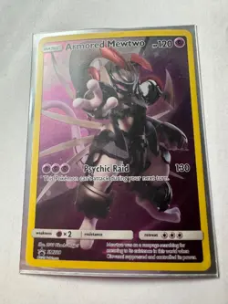 Pokemon 2019 Armored Mewtwo SM228 Full Art Holo Promo - Near Mint Swirl - Image 1