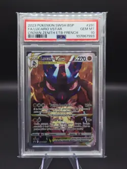 Carte Pokemon - Lucario Vstar SWSH291 - PSA 10 - Promo - Zenith Supreme - FR - Image 1