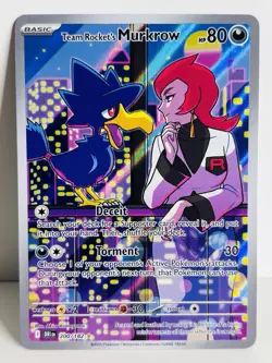 Team Rocket's Murkrow 200/182 SV10: Destined Rivals Illustration Rare Pokemon - Image 1