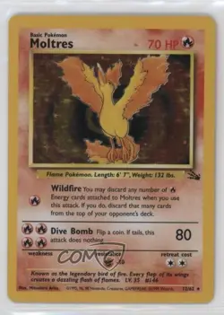 Moltres Holo Pokemon Fossil #12 1999 - Image 1