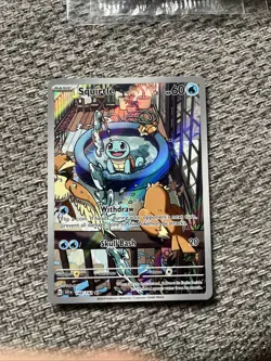 Pokemon Squirtle TCG Stellar Crown Holo Card 148/142 SV07 NM Condition - Image 2