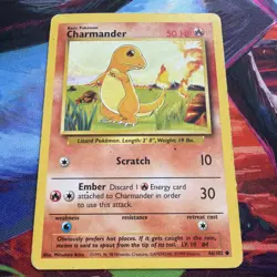 Pokemon TCG Charmander Base Set Card 46/102 MP Condition - Image 2