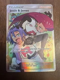 Jessie & James Full Art Holo Card 68/68 Hidden Fates, Near Mint NM Condition - Image 1
