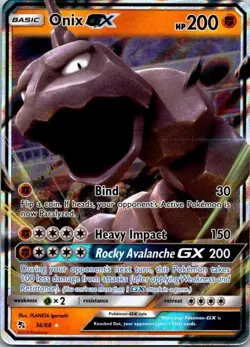 Onix GX 36/68 Hidden Fates- NM Ultra Rare Pokemon Card - Image 1