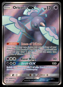 Pokemon Cards Oricorio GX 217/236 Cosmic Eclipse Rare Ultra NM - Image 1