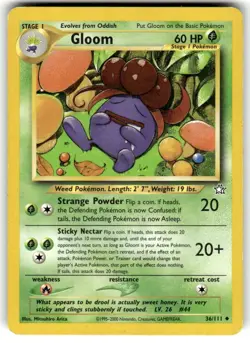 Gloom - 36/111 - Neo Genesis - Pokemon TCG Card - Light Play Condition - LP - Image 1