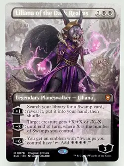 Liliana of the Dark Realms Borderless Bloomburrow Commander MTG NM 0078 - Image 1