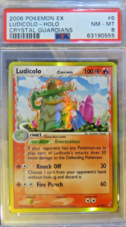 Pokemon Ex Crystal Guardians 6 Ludicolo NEAR MINT-MINT PSA 8 - Image 1