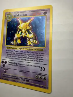 Pokemon Alakazam 1/102 Base Set Shadowless Holo Rare 80 HP English - Image 4
