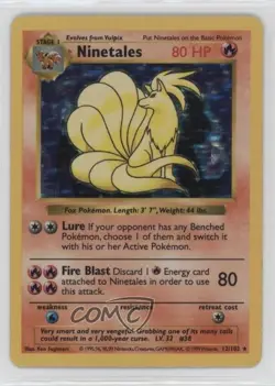 Ninetales Holo Shadowless Pokemon Base Set #12 1999 - Image 1