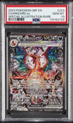 2023 POKEMON OBF EN-OBSIDIAN FLAMES #223 CHARIZARD EX PSA 10 - Image 1