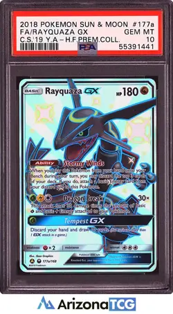 Pokemon 2018 Shiny Rayquaza GX 177a Hidden Fates Premium Collection PSA 10 - Image 1