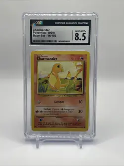 Pokemon Charmander 46/102 Base Set Unlimited Regular Common WOTC NM - Image 1