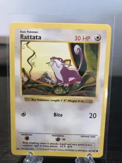 Pokemon TCG Rattata Base Set 61/102 Regular Shadowless Common LP - Image 1