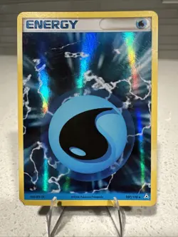 Pokemon TCG Water Energy 107/110 Holo Rare - Image 1