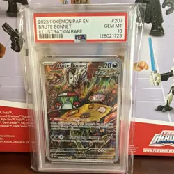Pokemon Brute Bonnet 207 SV04 Paradox Rift Illustration Rare Holo PSA 10 - Image 1
