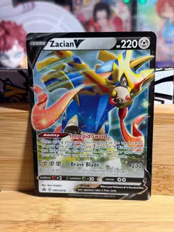 ZACIAN V SWSH018 Sword & Shield Promo Holofoil Promo Pokemon TCG Near Mint - Image 1