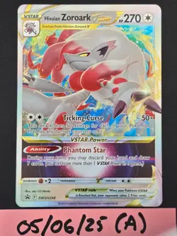 Pokemon Hisuian Zoroark VSTAR SWSH298 Sword & Shield BLACK STAR PROMO - Image 1
