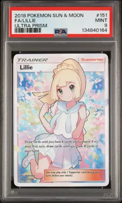 Fa/Lillie Pokemon Sun & Moon Ultra Prism 151 PSA 9 - Image 1