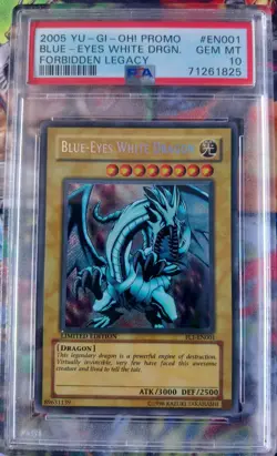 PSA 10 Yugioh Blue-Eyes White Dragon FL1-EN001 Secret Rare Forbidden Legacy 💎 - Image 1