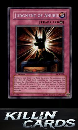 1st Edition Judgment of Anubis DCR-105 YuGiOh Secret Rare Dark Crisis Card NM - Image 1
