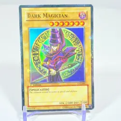 YUGIOH Super Rare Dark Magician SYE-001 1st Edition Play Worn - Image 1