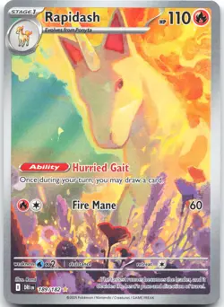 Rapidash 189/182 Illustration Rare Destined Rivals Pokemon Near Mint - Image 1