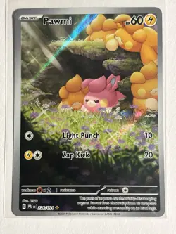 Pawmi 226/091 - Paldean Fates Illustration Rare Holo Pokemon Card NM - Image 1