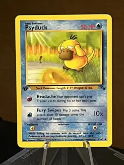 1999 Pokemon Psyduck Fossil 1st Ed #53 - Image 2