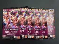 Lot Of (6) One Piece OP11 A Fist Of Divine Speed Booster Packs Bandai Store - Image 1