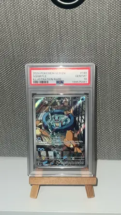 Pokemon TCG Squirtle Stellar Crown Illustration Rare Card 148/142 PSA 10 - Image 1