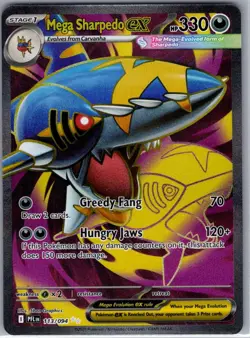 Mega Sharpedo ex 113/094 ME02: Phantasmal Flames - Pokemon Card - NM - Image 1