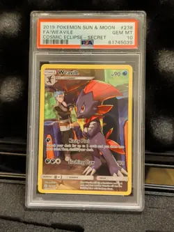 Weavile 238/236 Cosmic Eclipse Pokemon Full Art Holo PSA 10 - Image 1