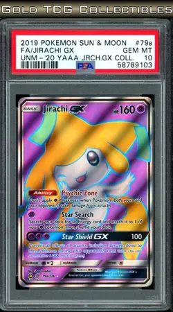 PSA 10 ⭐ Pokemon Jirachi GX 79a Unified Minds Alternate Full Art Collection - Image 1