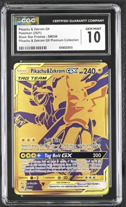 Pikachu & Zekrom GX Graded CGC GEM MINT 10 SM248 Sm Pokemon - Image 1