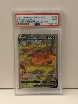 Pokemon TCG Charizard V SWSH260 Black Star Promo Holo PSA 9 - Image 1