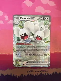 Pokemon Card Maushold ex 155/182 Paradox Rift Double Rare Near Mint - Image 1