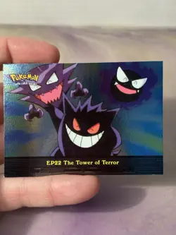 GENGAR Pokemon Topps 2000 TV: Ep #22 The Tower of Terror Holo Foil Blue Label NM - Image 1