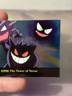 GENGAR Pokemon Topps 2000 TV: Ep #22 The Tower of Terror Holo Foil Blue Label NM - Image 3