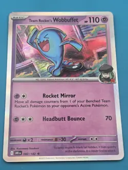 Pokemon Team Rocket's Wobbuffet 082/182 Sv10: Destined Rivals Rare Holo NM - Image 1