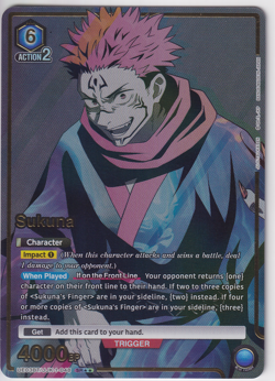 Union Arena Jujutsu Kaisen Sukuna SR Double Star Holo Rare JJK-1-048 Blue Bandai - Image 1