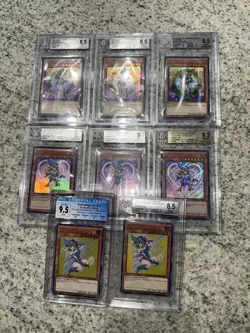 Yugioh BGS CGC Dark Magician Girl COLLECTION Rare Foil Misprints NO NAME SHIFT - Image 1