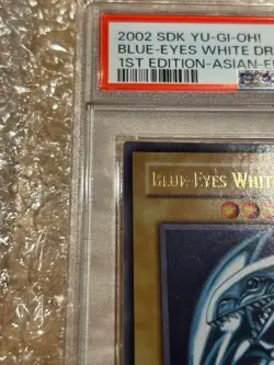 PSA 8 2002 Blue-Eyes White Dragon SDK-001 1st ED Ultra Rare YuGiOh English NM - Image 3