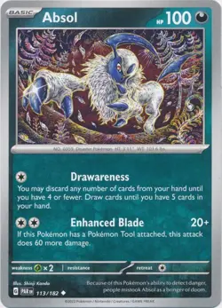 Absol SV04:Paradox Rift 113/182 Regular Common 2023 Pokemon TCG Near Mint - Image 1