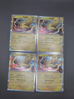 4x Team Rocket's Zapdos 70/182 x4 Destined Rivals Pokemon Playset NM - Image 1