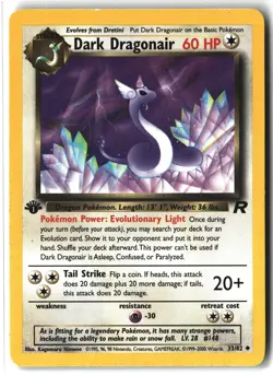 Dark Dragonair ⭐ 33/82 1st Edition WOTC Uncommon Team Rocket 2000 Pokemon NM - Image 1