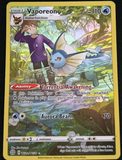 Pokemon TCG Vaporeon Sword & Shield Mfg: Brilliant Stars Tg02/Tg30 Holo... - Image 1